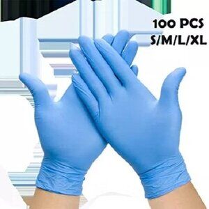 100 Pcs Nitrile Blue Durable Rubber Cleaning Hand Gloves Powder Latex Free